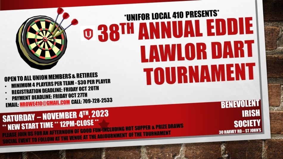 38th Annual Eddie Lawlor Dart Tournament